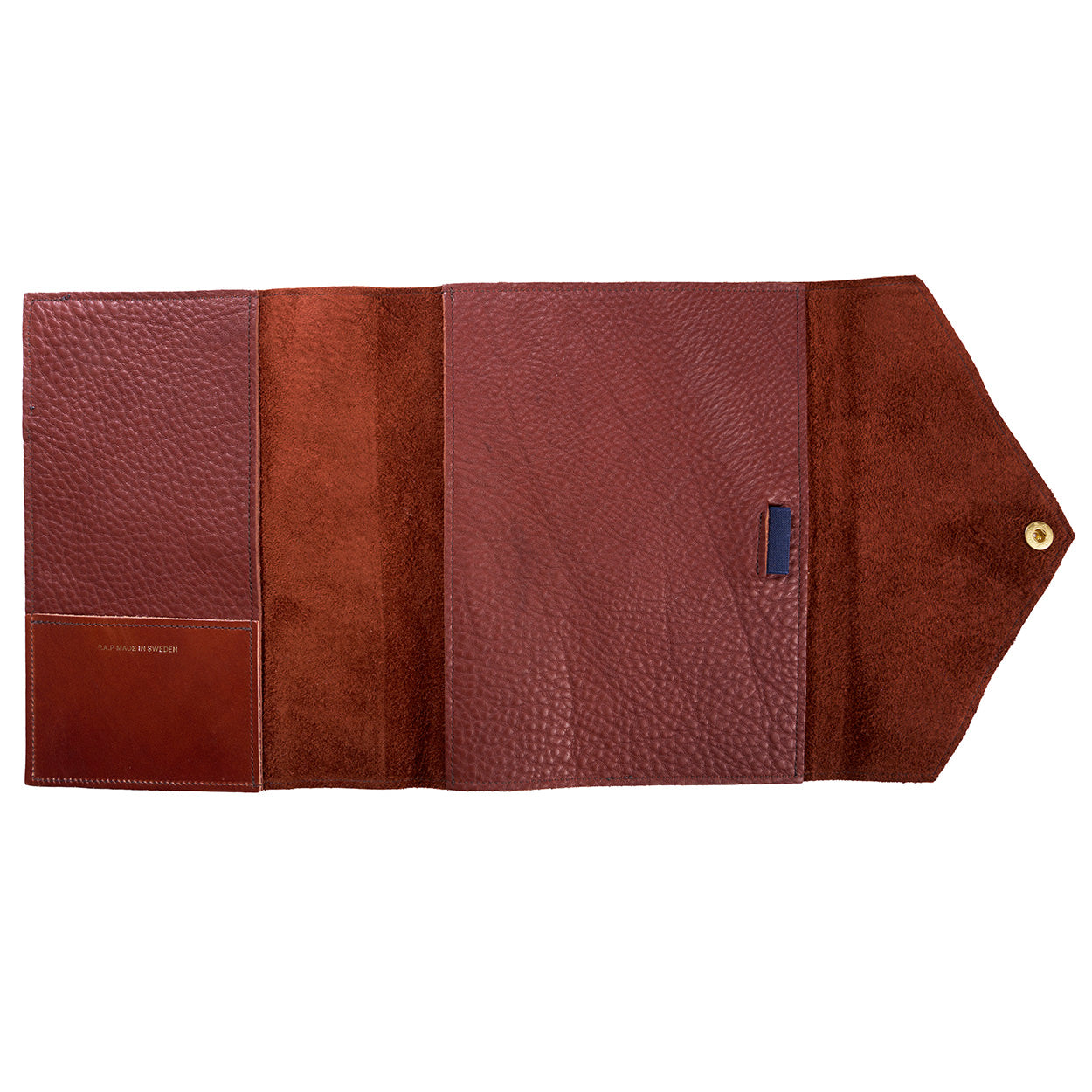 PAP Mia Leather Notebook Cover A5 - Brown Soft - Made in Sweden Open