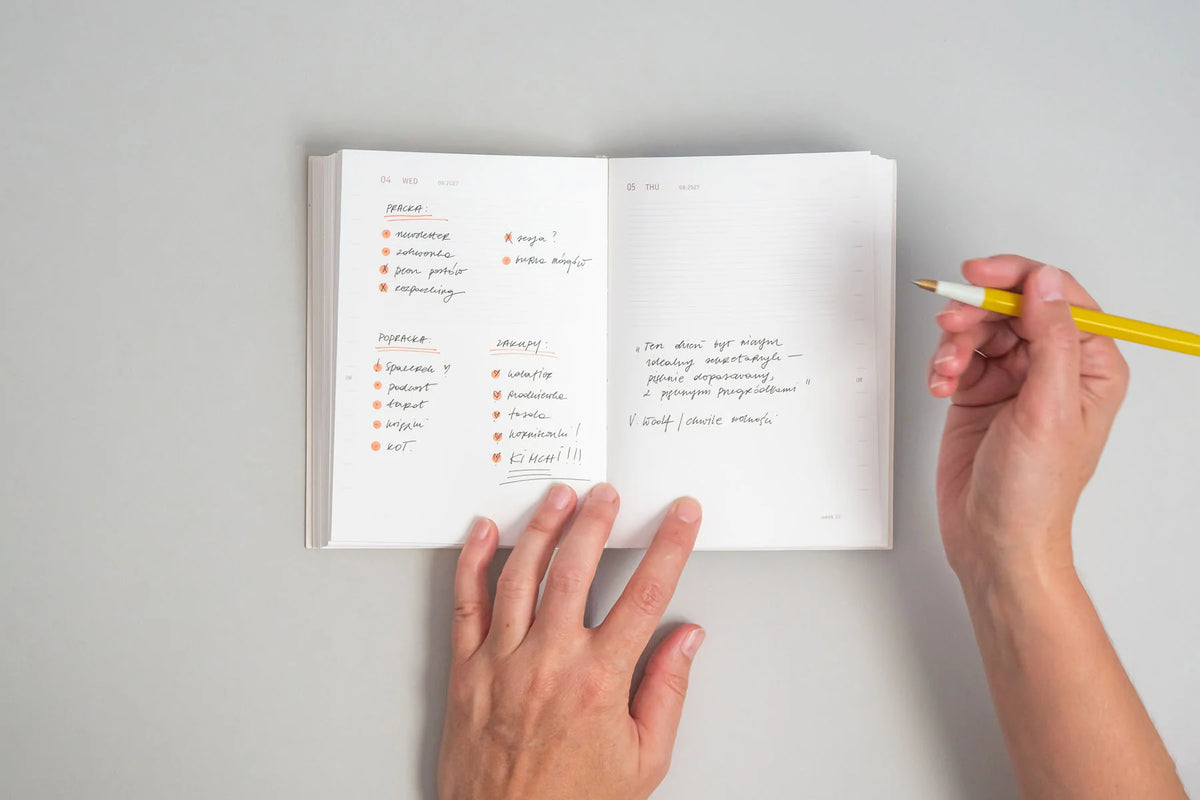 Everyday 2026 Daily Calendar - Fountain Pen Friendly Planner - Made in Poland Daily pages in use