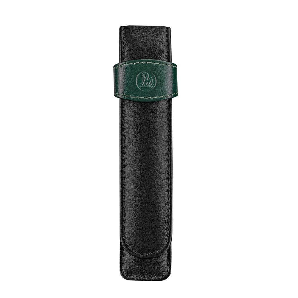 Pelikan 1 Pen Leather Case - Green Black - TG12