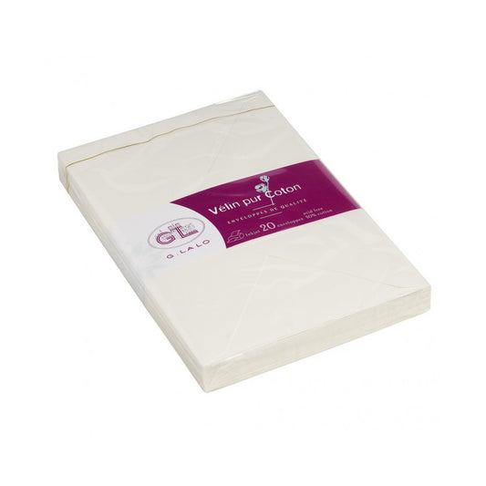 G. Lalo Vélin Pur Coton Envelopes C6 pack of 20 cotton writing paper