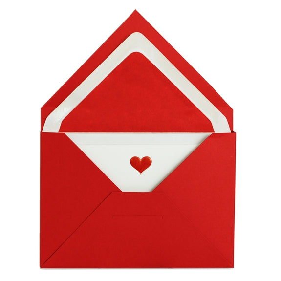 Original Crown Mill First Engraved Color Theme Notecards Red Heart