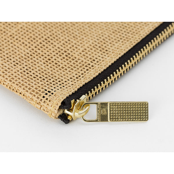 Midori PS Paper Code Bag in Bag - Beige - Made in Japan zipper detail