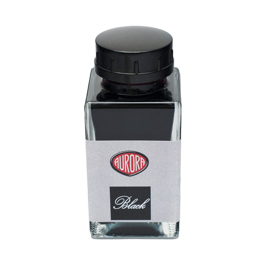 Aurora Fountain Pen Ink Black - 45 ml Bottle  Made in Italy bottle angle

