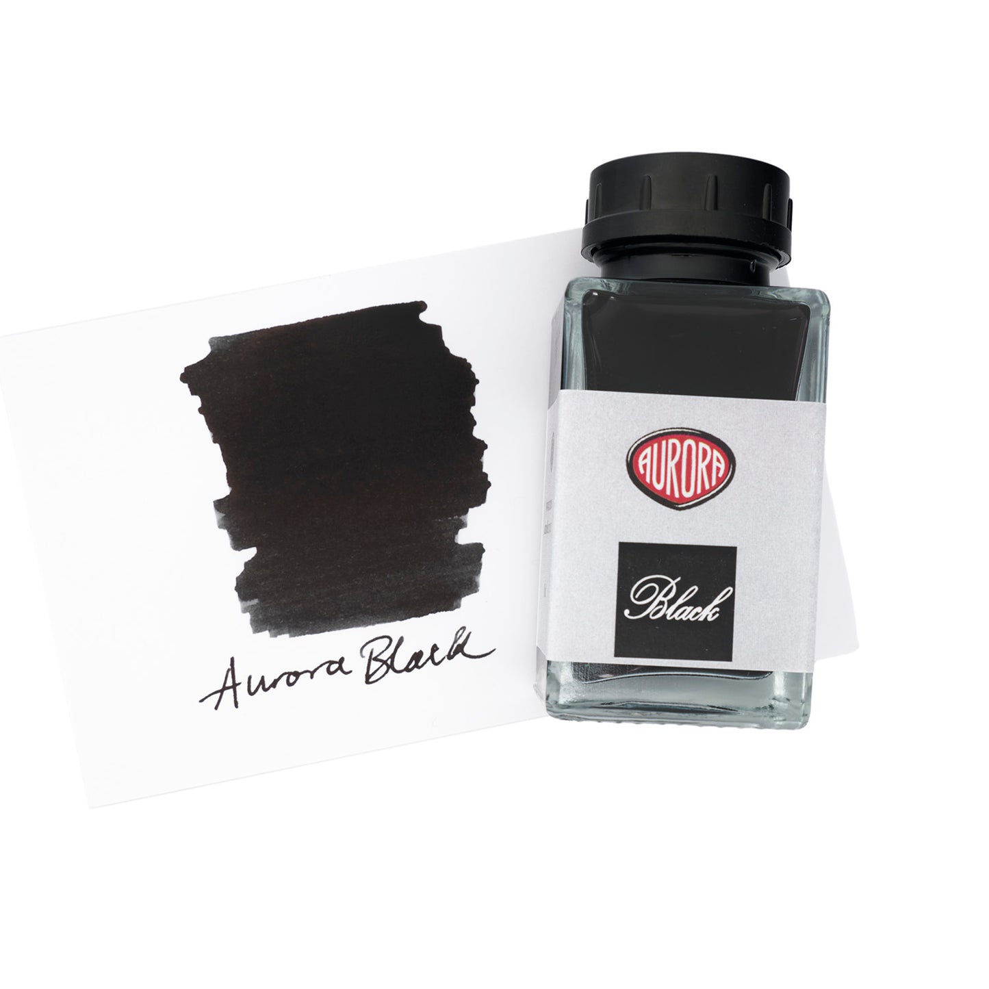 Aurora Fountain Pen Ink Black - 45 ml Bottle  Made in Italy Swatch