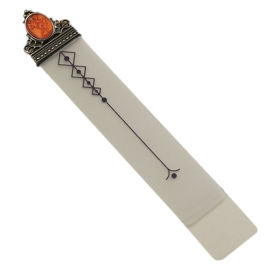 Bortoletti Murano Glass Paste Cameo Bookmark Made in Italy Amber