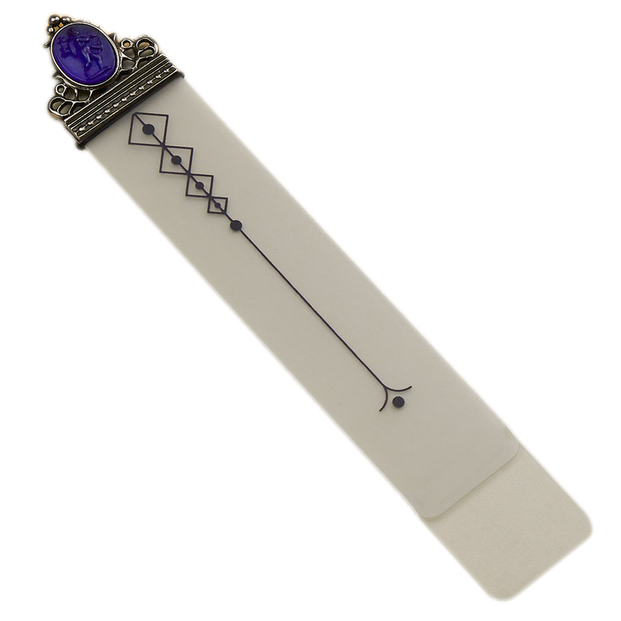 Bortoletti Murano Glass Paste Cameo Bookmark Made in Italy blue