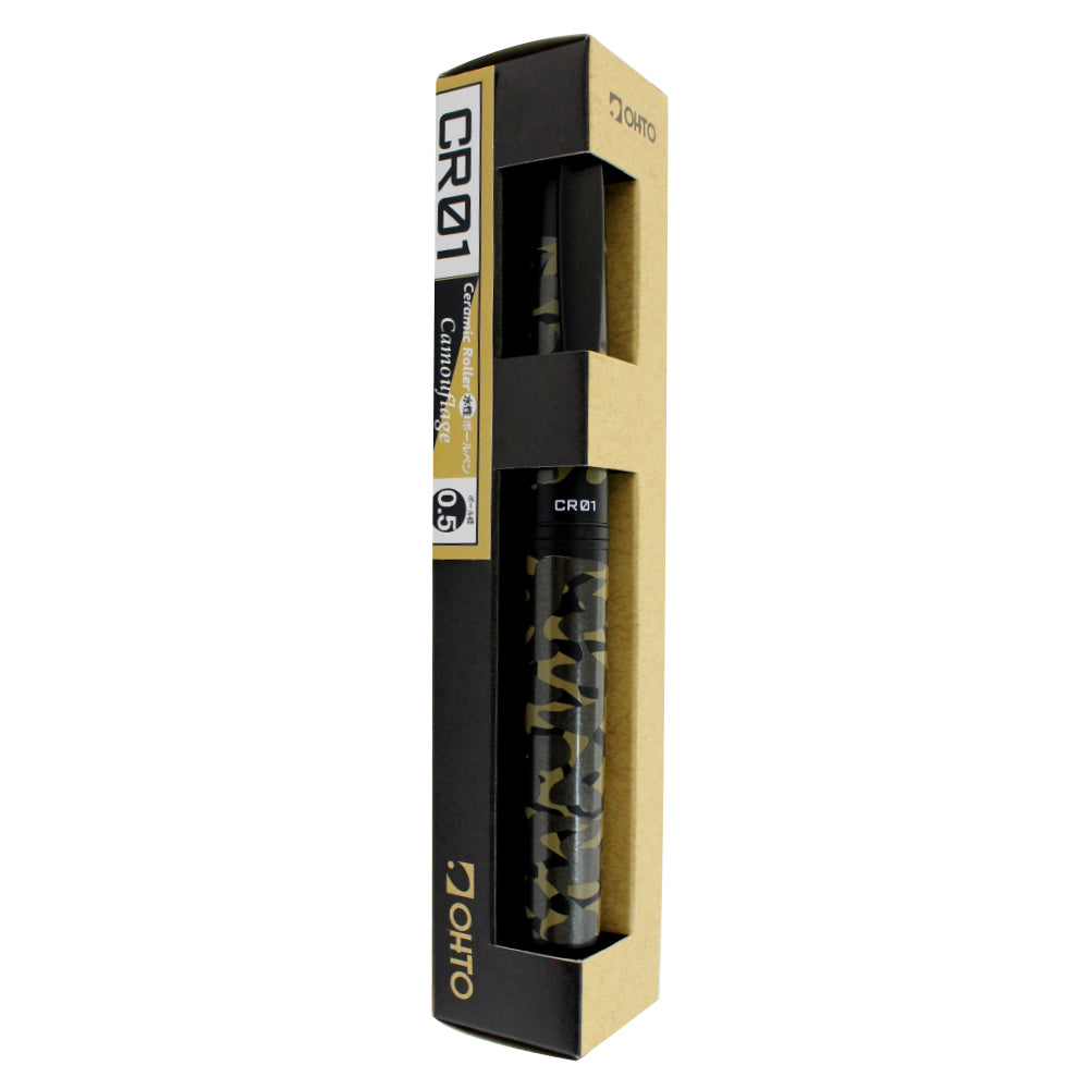 OHTO CR01 Ceramic Rollerball Pen 0.5mm Camouflage Khaki Made in Japan boxed