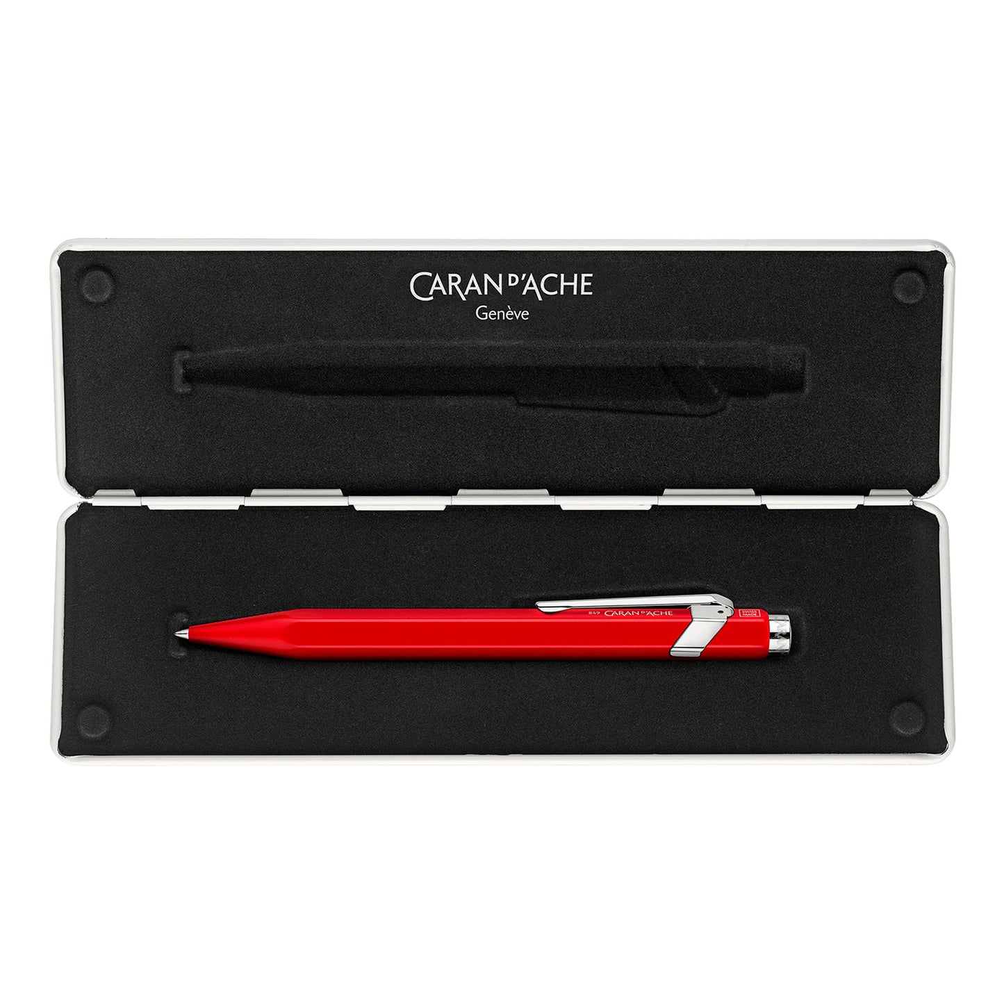 Caran d'Ache 849 Rollerball Pen with Slimpack Open - Red - Swiss Made