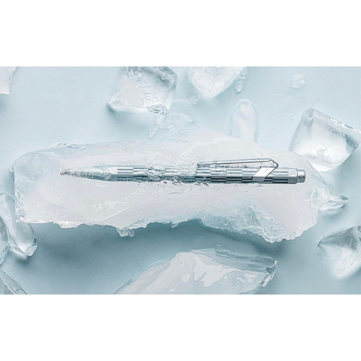 Caran d'Ache 849 Ballpoint Pen - Alpine Frost Blue - Special Edition - Swiss Made in ice