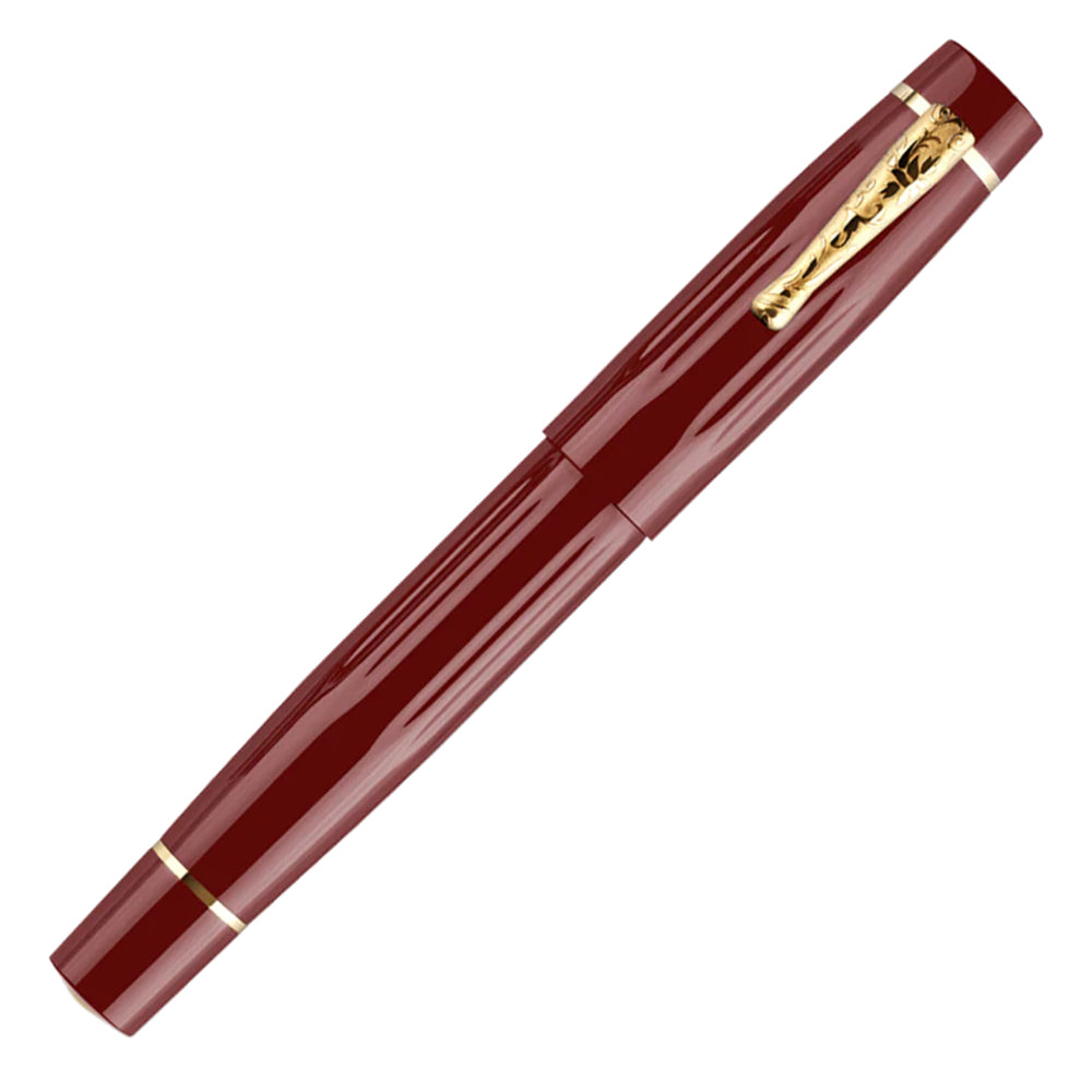 Delta Bio+16 Fountain Pen - Coral Red Made in Italy Capped