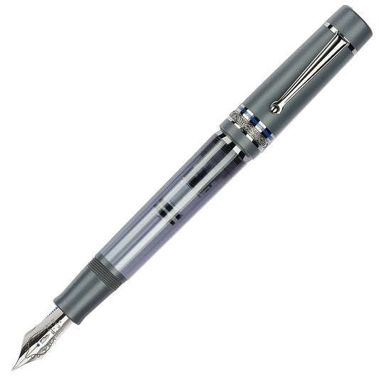 Delta Prestige Fountain Pen - #8 14k nib - Limited Edition - Matte Grey Made in Italy posted