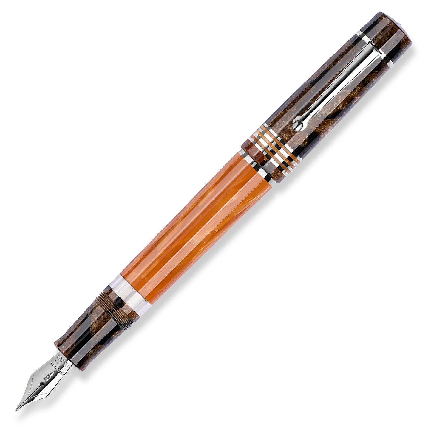 Delta Sforza Celluloid Fountain Pen - 14kt Nib - Palladium Trim - Limited Edition- Made in Italy Posted

