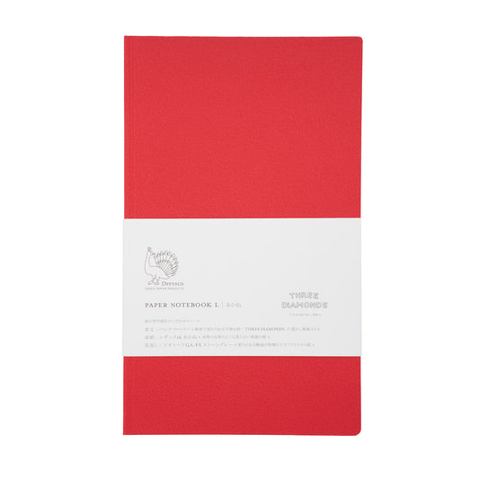 Dressco Paper Notebook L - A5 Slim - Bank Paper - Red - Made in Japan