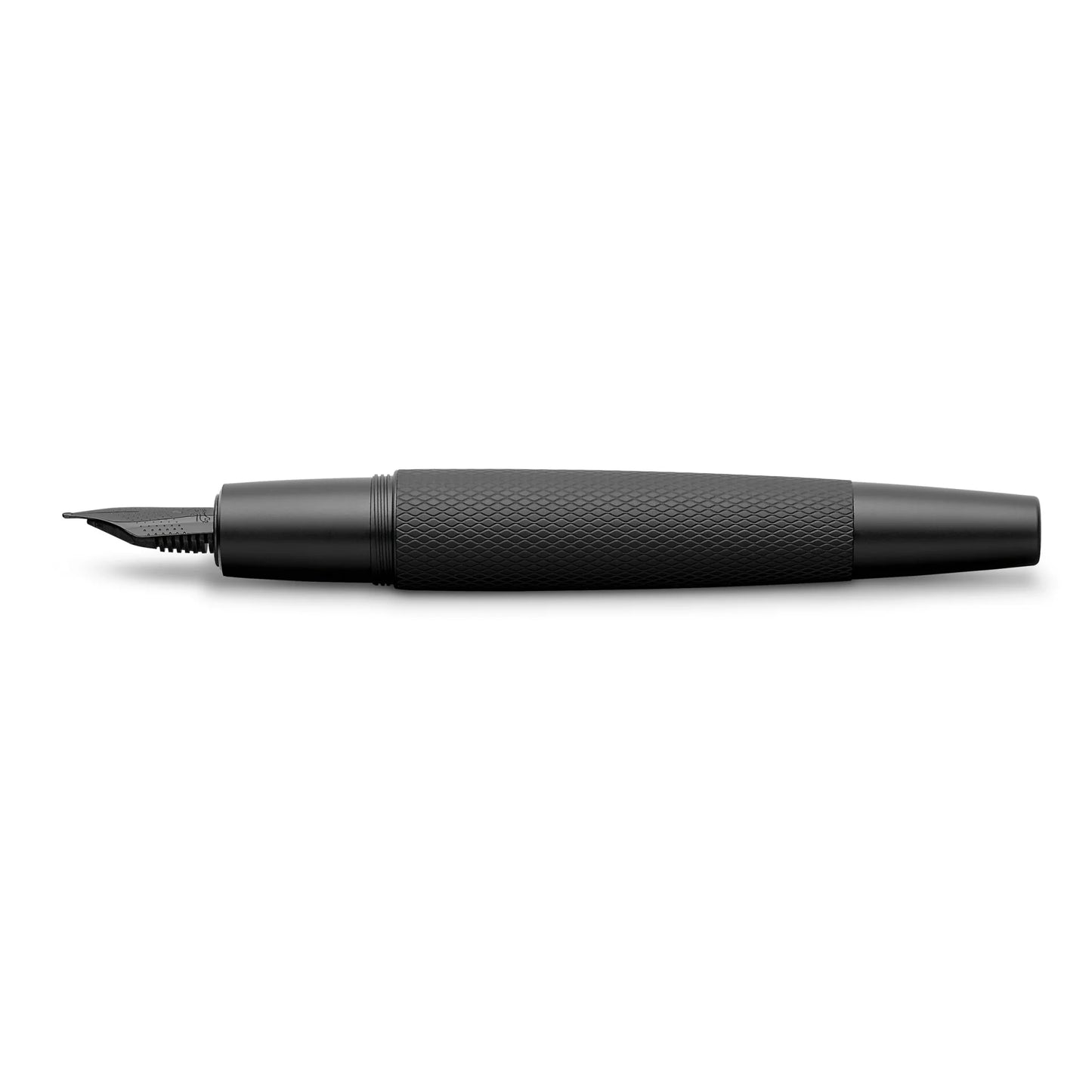 Faber-Castell E-Motion Fountain Pen - Pure Black - Made In Germany uncapped