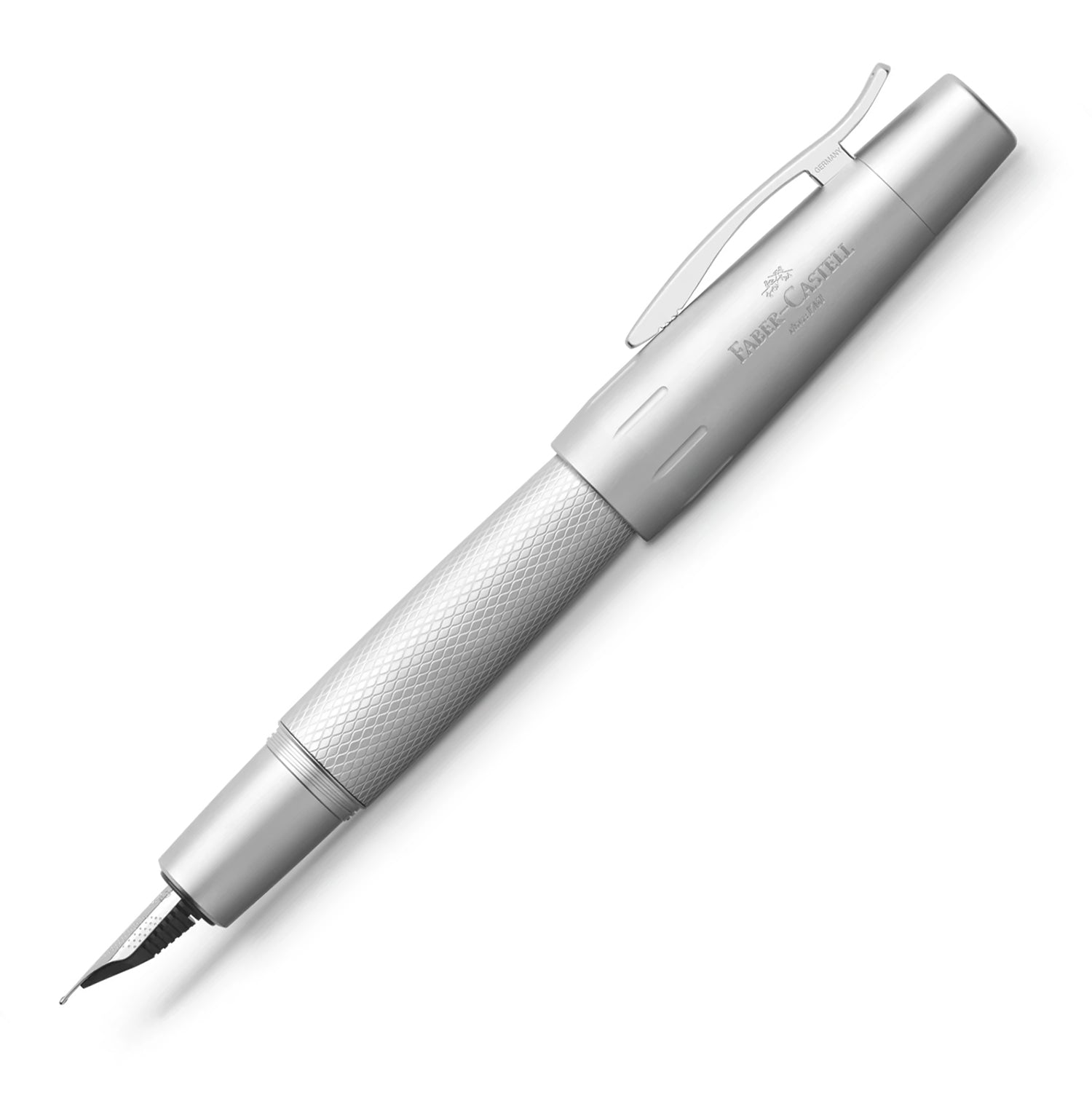 Faber-Castell E-Motion Fountain Pen - Pure Silver - Made In Germany 