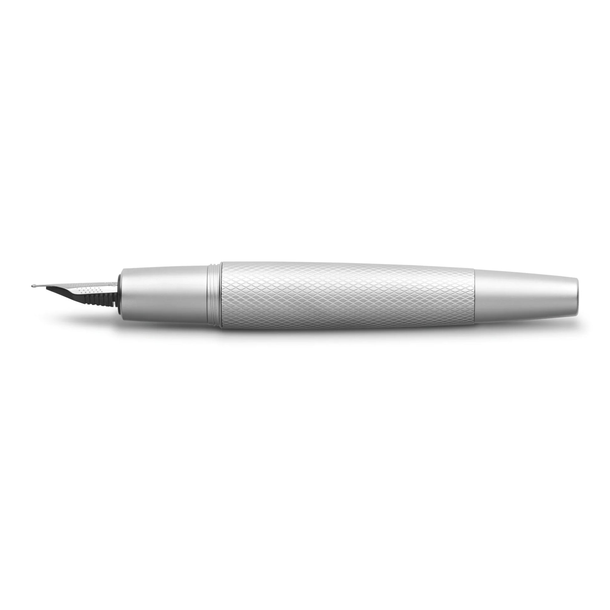Faber-Castell E-Motion Fountain Pen - Pure Silver - Made In Germany side