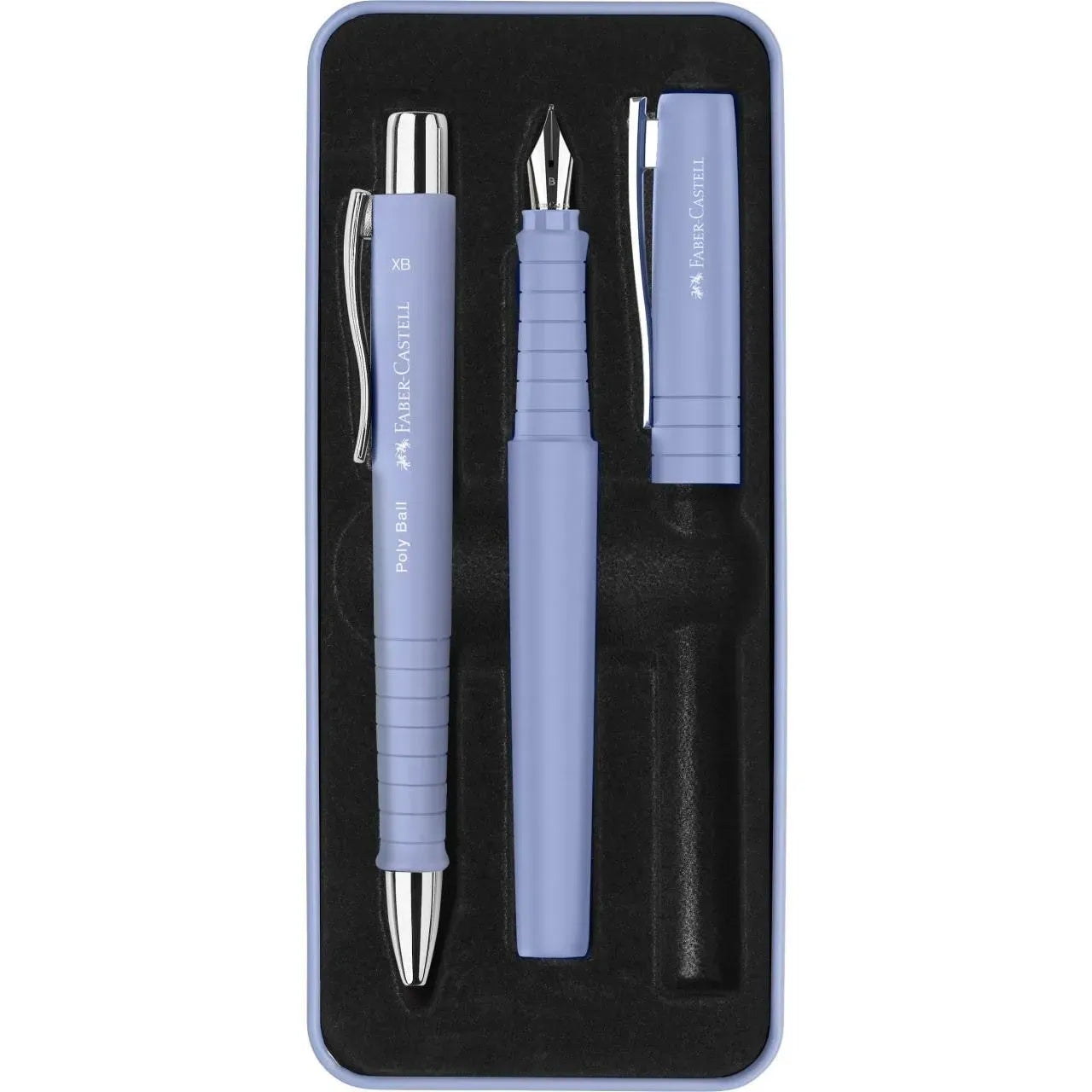 Faber-Castell Poly Ball Pen and Fountain Pen Gift Set - Pale Iris