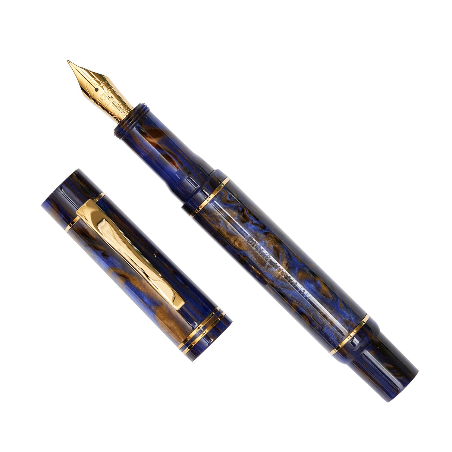 Gioia Alleria Piston Filler Fountain Pen - Crepuscolo | Made in Italy  uncapped