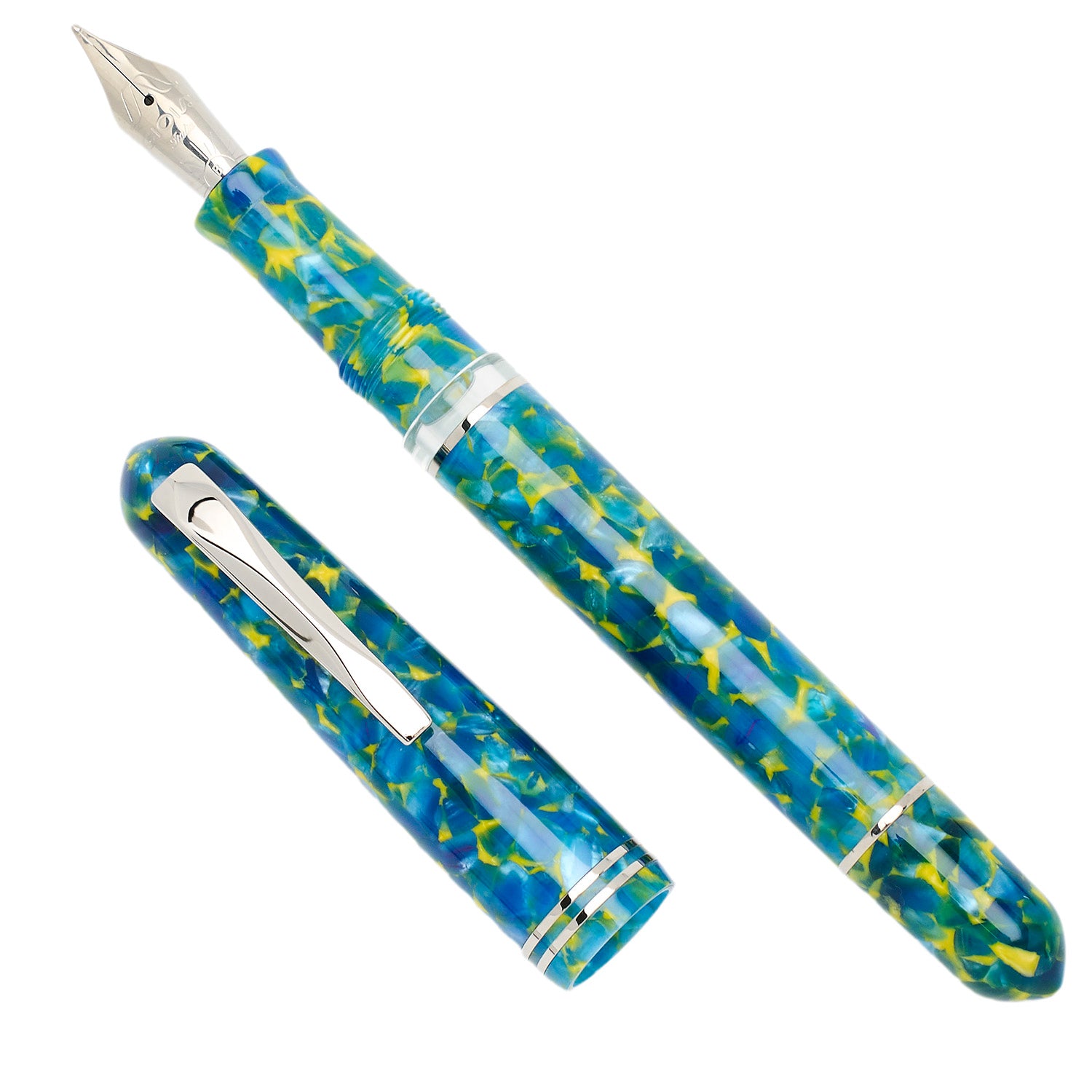 Gioia Metis Piston Filler Fountain Pen - Blue Colibri  Made in Italy 
