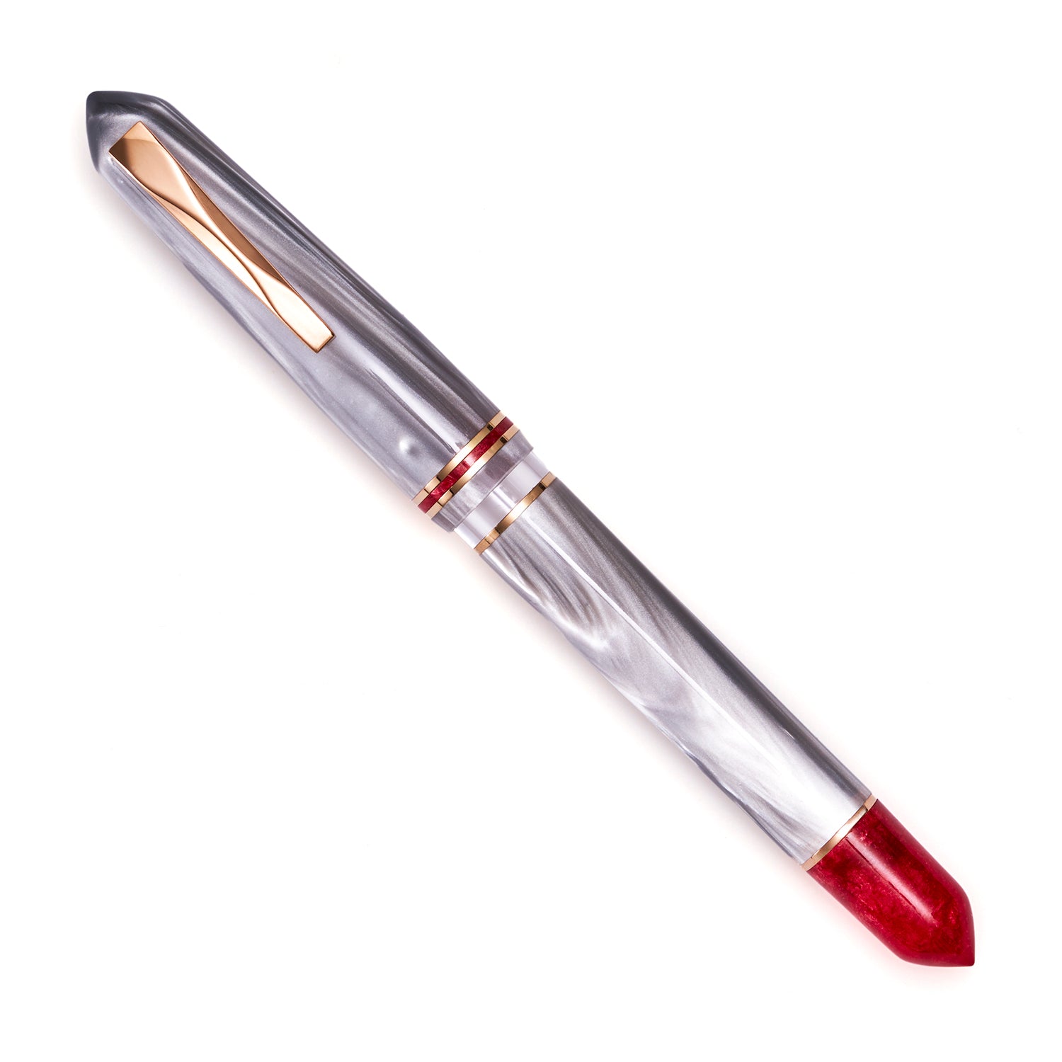 The Paper Mind x Gioia Metis Fountain Pen - Media Vita - Rose Gold Trim Made in Italy capped