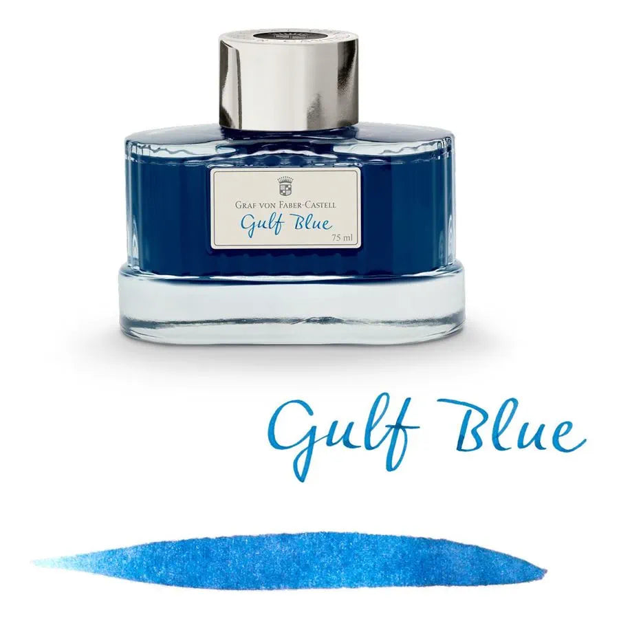 Graf Von Faber-Castell Fountain Pen Ink - 75 ml Bottle - Gulf Blue