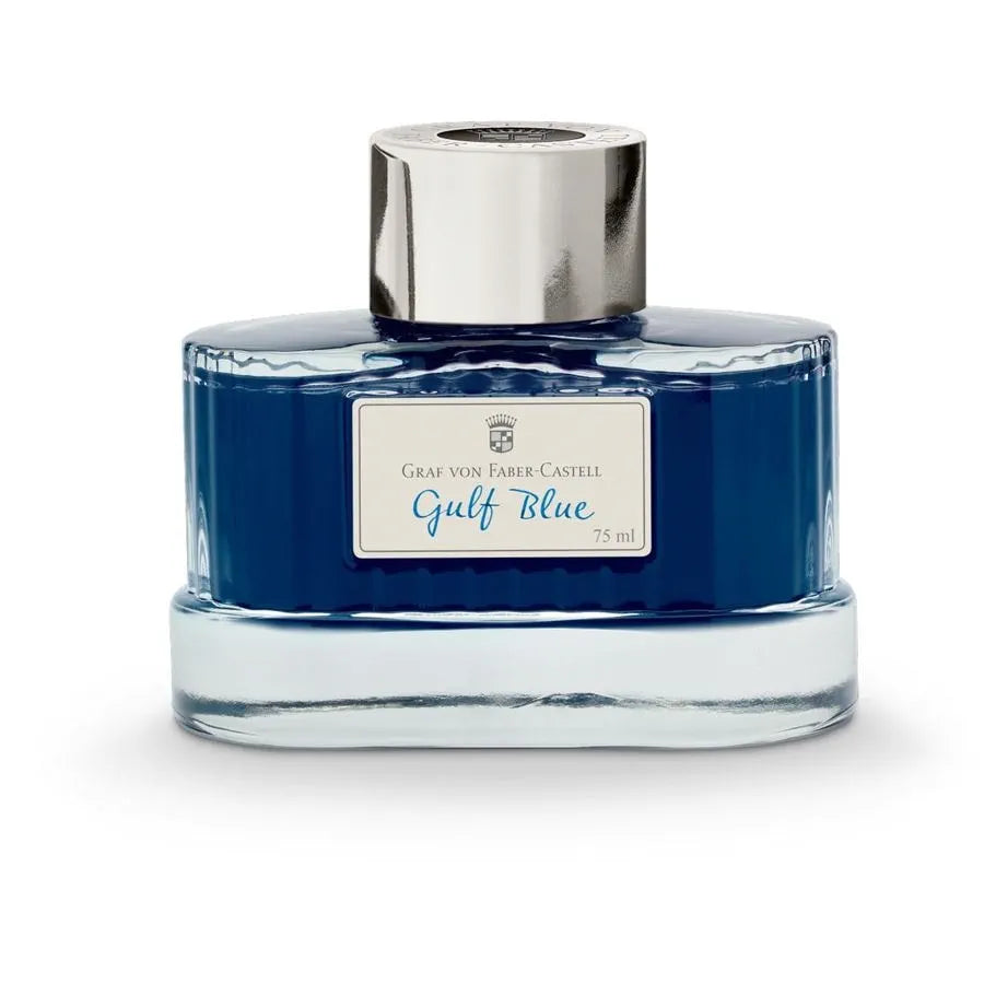 Graf Von Faber-Castell Fountain Pen Ink - 75 ml Bottle - Gulf Blue bottle