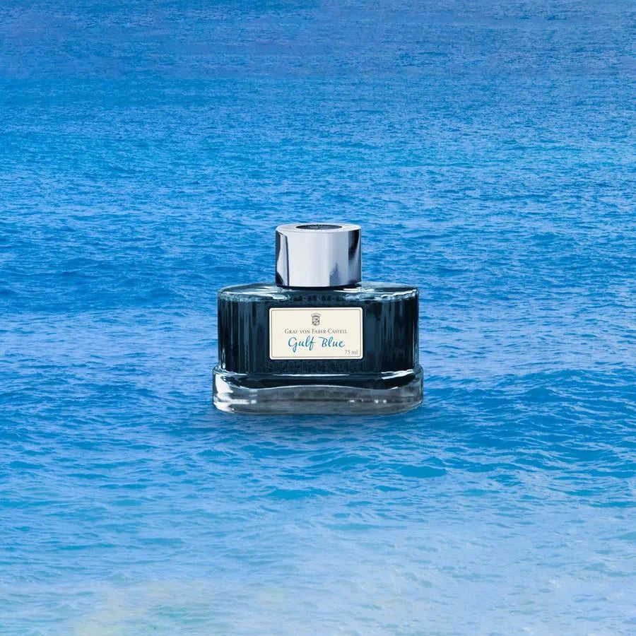 Graf Von Faber-Castell Fountain Pen Ink - 75 ml Bottle - Gulf Blue Lifestyle