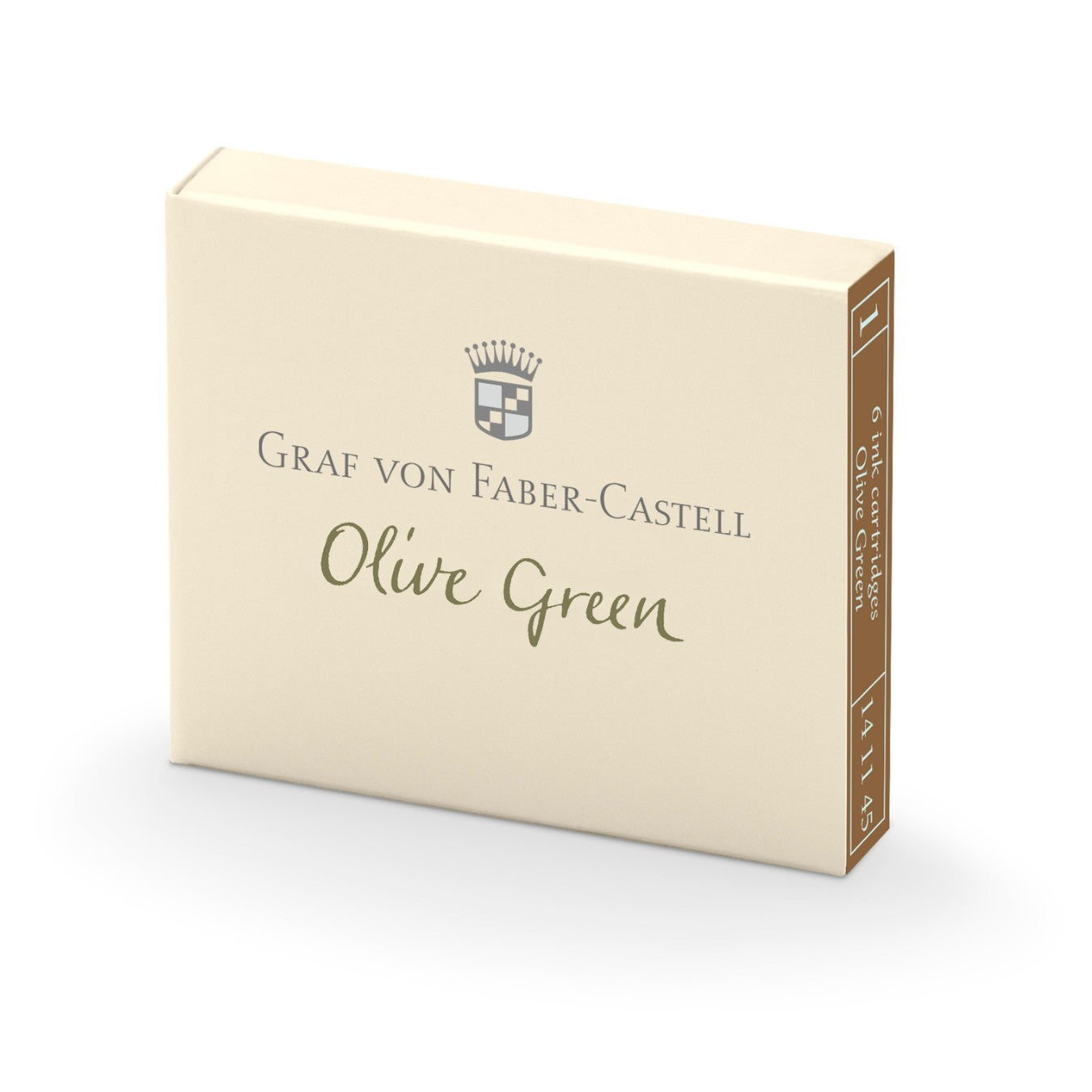 Graf Von Faber-Castell Fountain Pen Ink - 6 Cartridges - Olive Green box