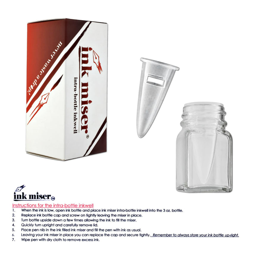 Ink Miser Intra-Bottle Fountain Pen Inkwell Clear Instructions