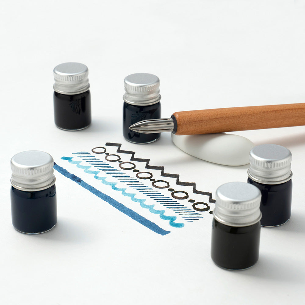 Kakimori Pigment Ink Sampler Set II with Kakimori Metal Nib Steel