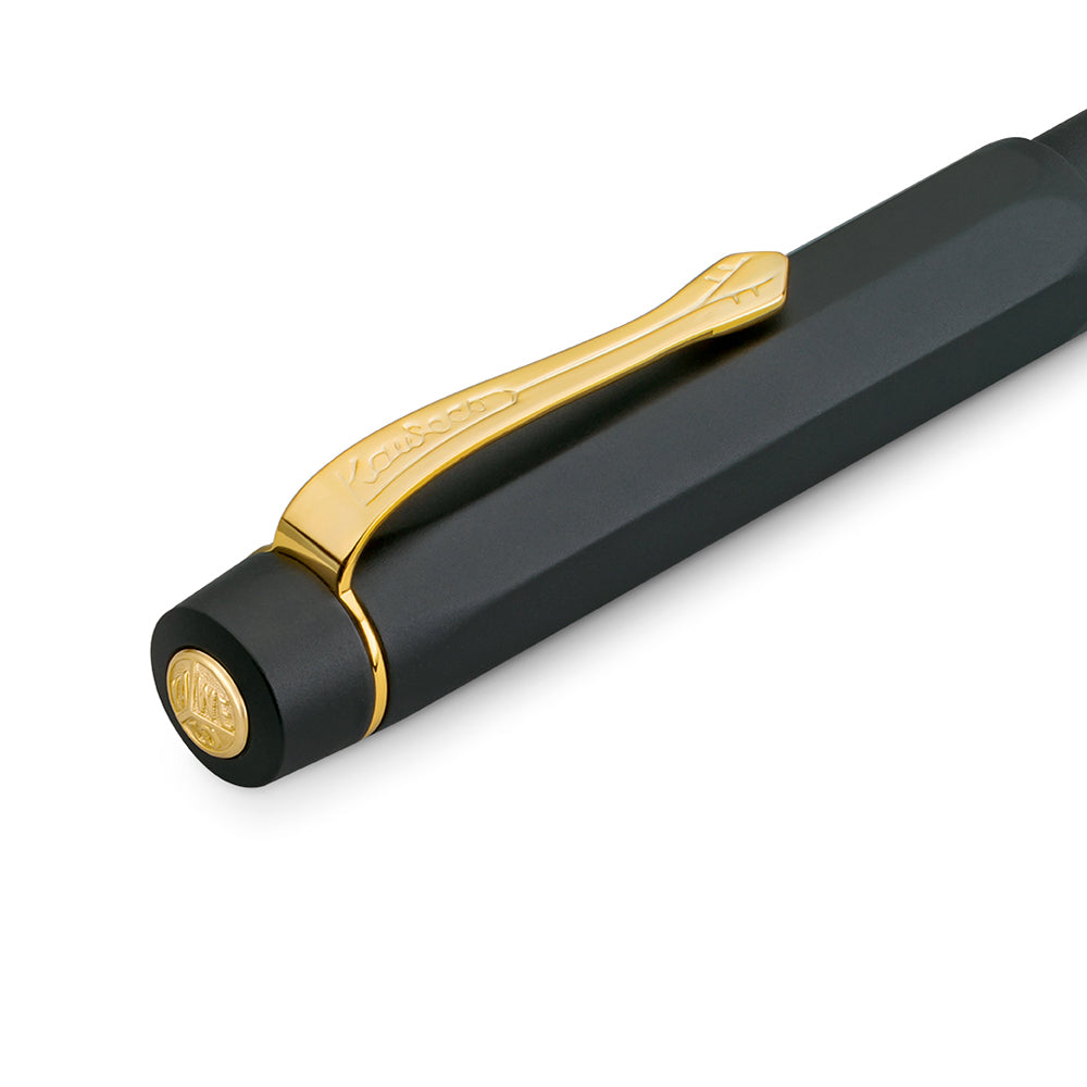 Kaweco AL Sport Piston Filler Fountain Pen Starter Set - Black - Made In Germany Clip and finial