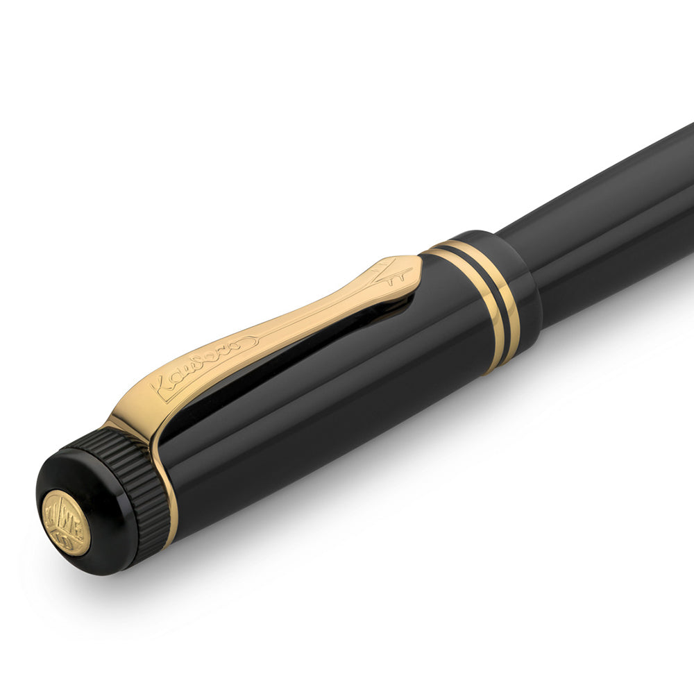 Kaweco DIA2 Rollerball Pen - Black Gold - Made In Germany clip detail