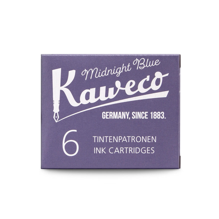 Kaweco Fountain Pen Ink - 6 Cartridges - Midnight Blue - Made in Austria Box