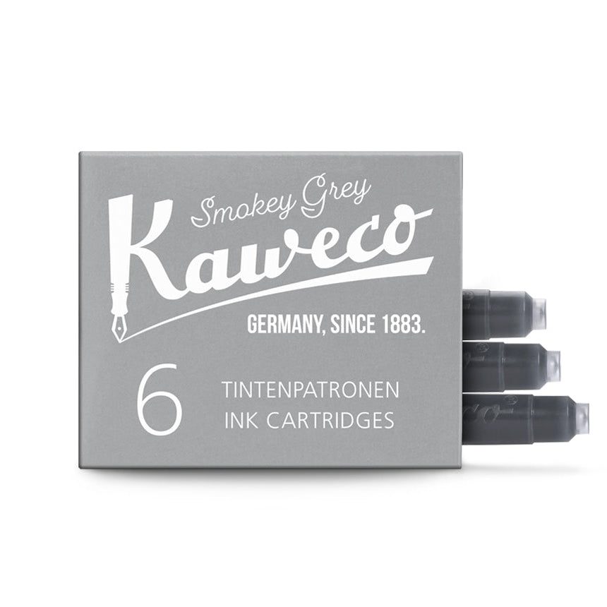 Kaweco Fountain Pen Ink - 6 Cartridges - Smokey Grey - Made in Austria