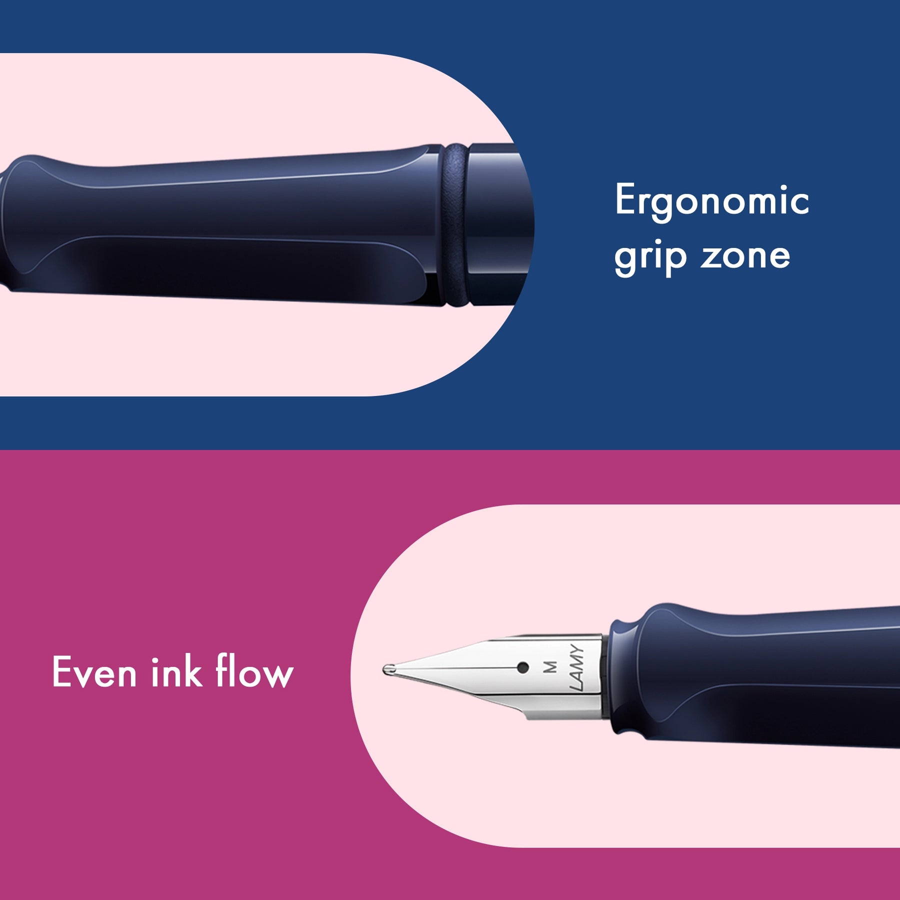 LAMY Safari Fountain Pen - Dark Dusk Special Edition | Made in Germany grip and nib