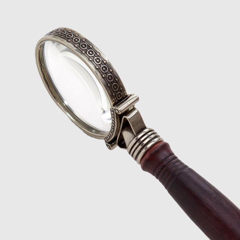 Bortoletti Magnifying Glass - Wood - Made in Italy angle