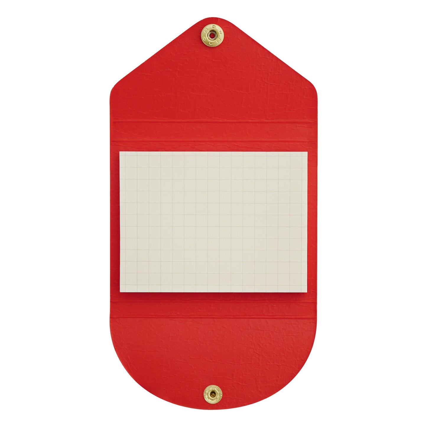 LIFE x Yamama Stationery Faux Leather Covered Sticky Notes - Orange - Grid - Made in Japan Opened