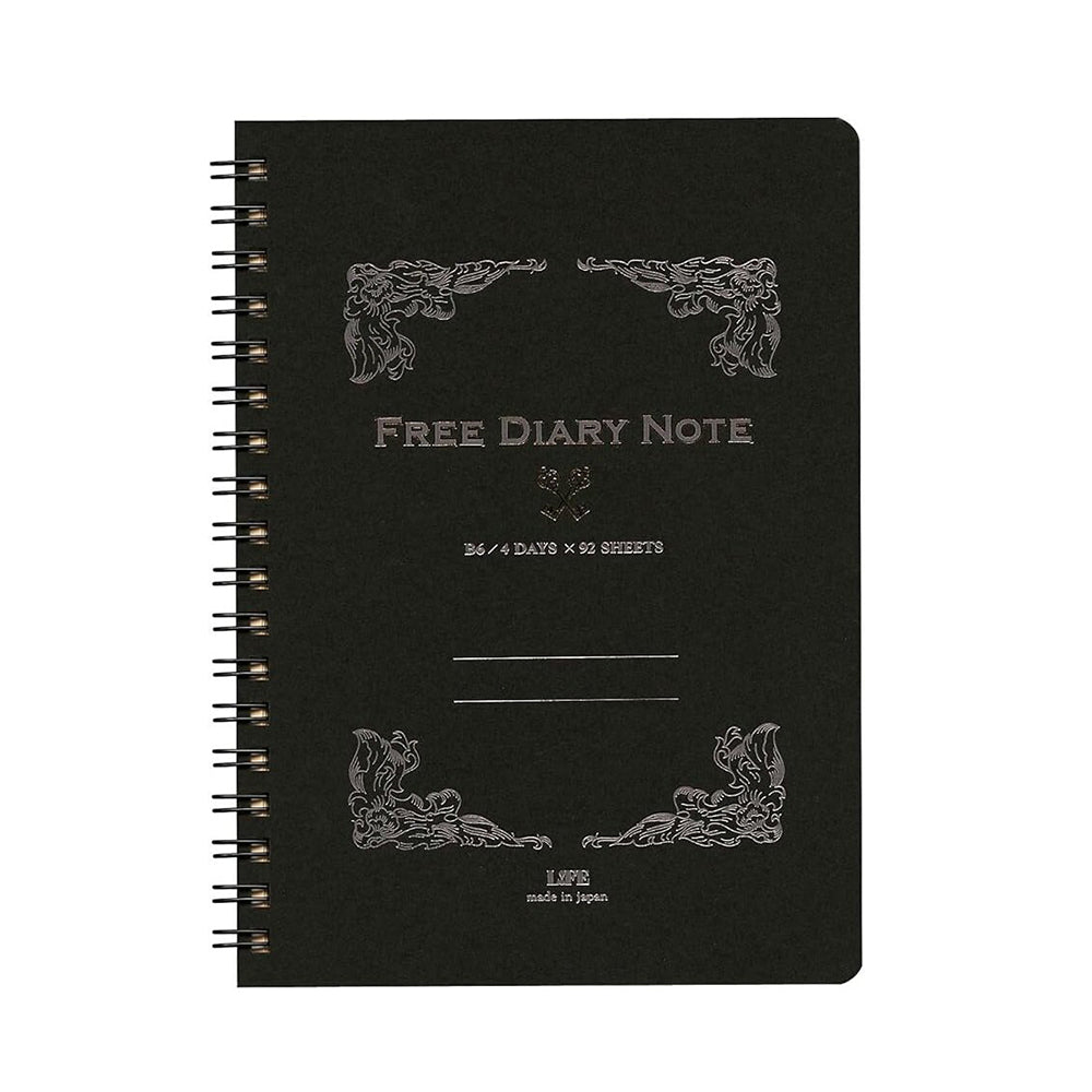 LIFE Free Diary Twin Ring Notebook - B6 - Black