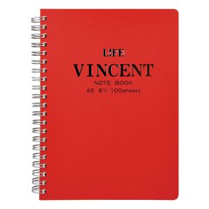 LIFE Vincent Twin Ring Notebook - A5 - Red | Made in Japan