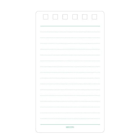 Midori Diamond Memo Pad - Small - Lined - Black - Pocket Sized - Made in Japan sheets