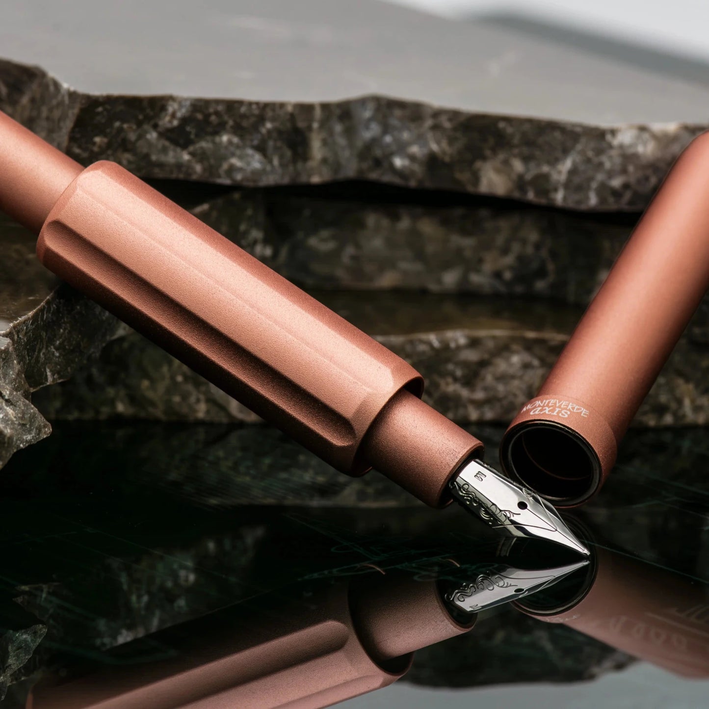 Monteverde Axis Fountain Pen Matte Champagne lifestyle