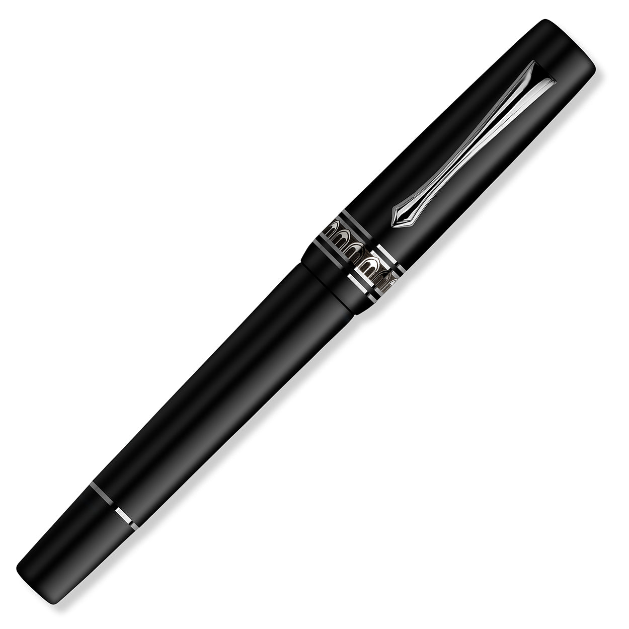 Nettuno N-E 2.0 Fountain Pen - Pelagos Matte Black - Made in Italy capped