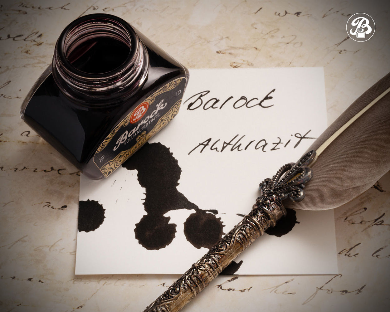 Octopus Fluids Barock 1910 Fountain Pen Ink - 30 ml Bottle - Anthrazit lifestyle