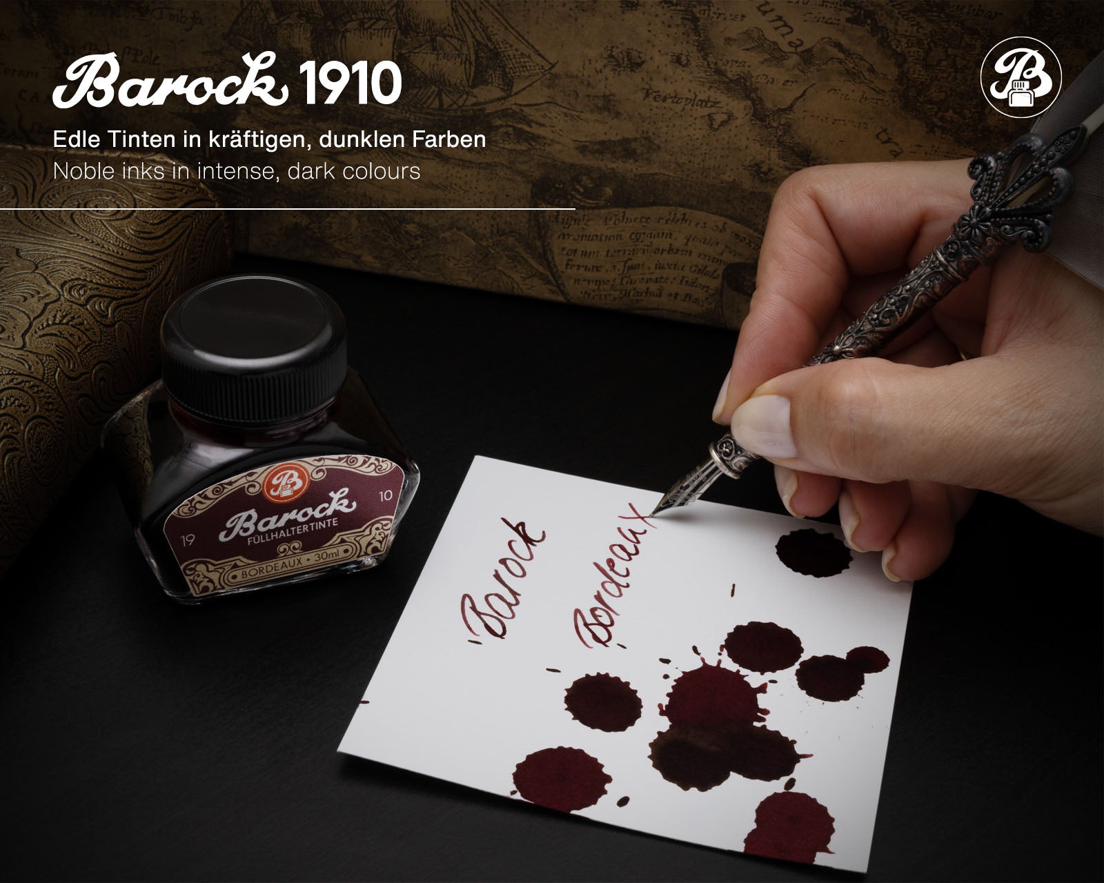 Octopus Fluids Barock 1910 Fountain Pen Ink - 30 ml Bottle - Bordeaux lifestyle 2