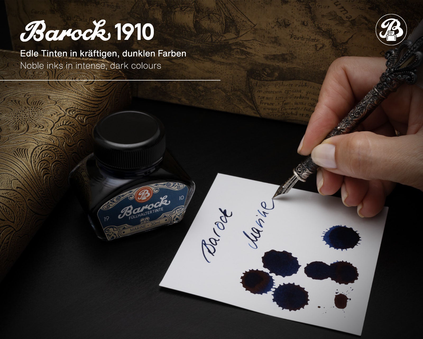 Octopus Fluids Barock 1910 Fountain Pen Ink - 30 ml Bottle - Marine lifestyle