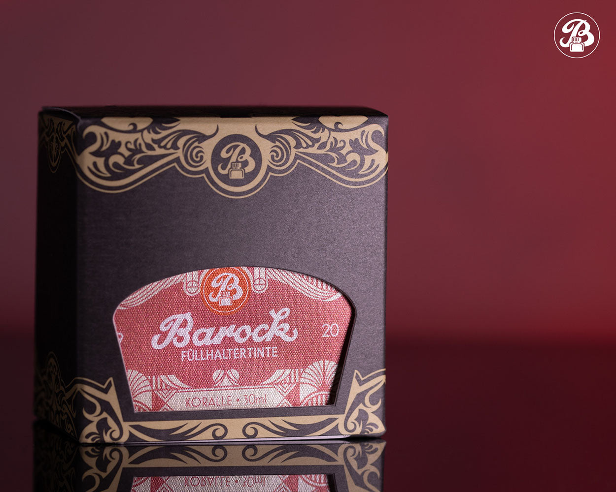 Octopus Fluids Barock 1920 Fountain Pen Ink - 30 ml Bottle - Koralle box