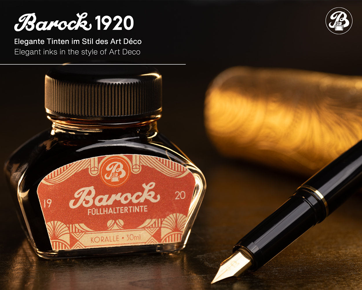 Octopus Fluids Barock 1920 Fountain Pen Ink - 30 ml Bottle - Koralle lifestyle 2