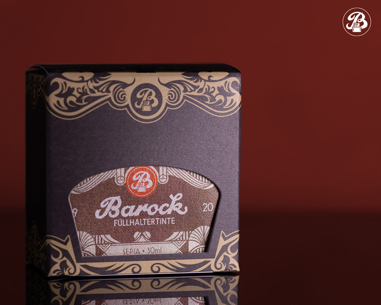 Octopus Fluids Barock 1920 Fountain Pen Ink - 30 ml Bottle - Sepia box