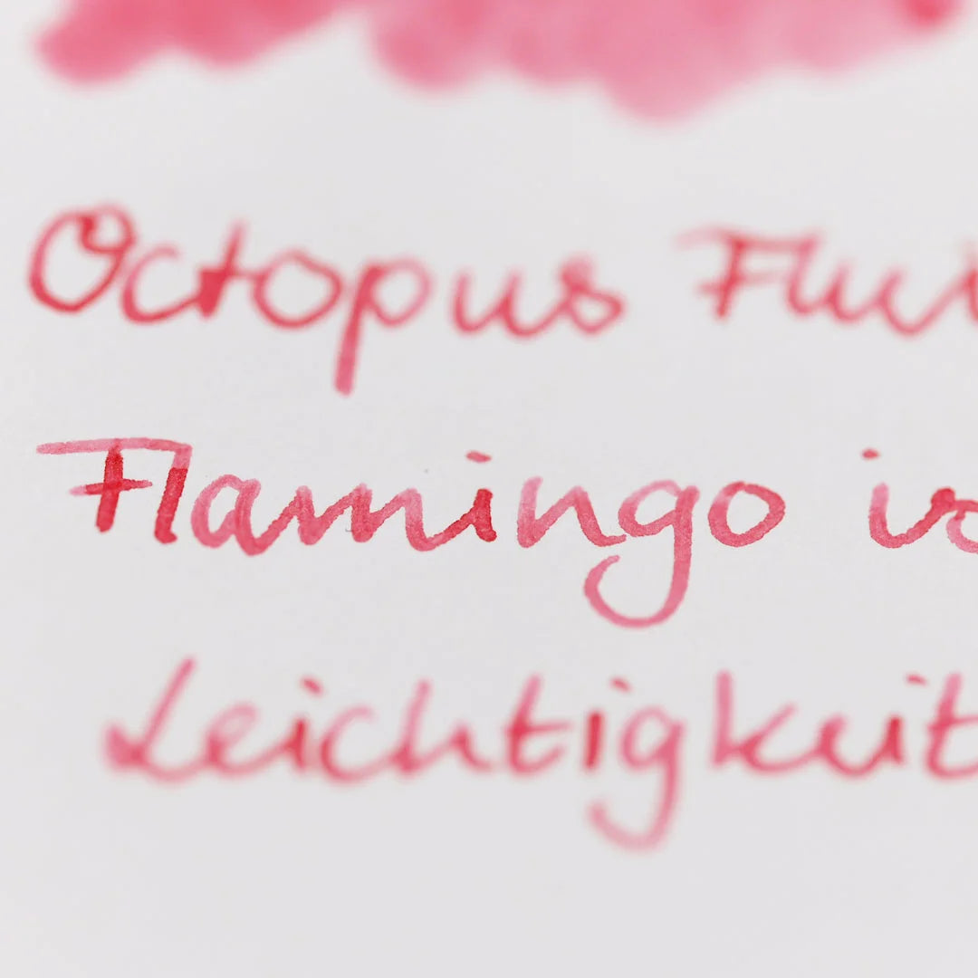 Octopus Fluids Fountain Pen Ink - 30 ml Bottle - Flamingo Pink -  Made in Germany writing sample