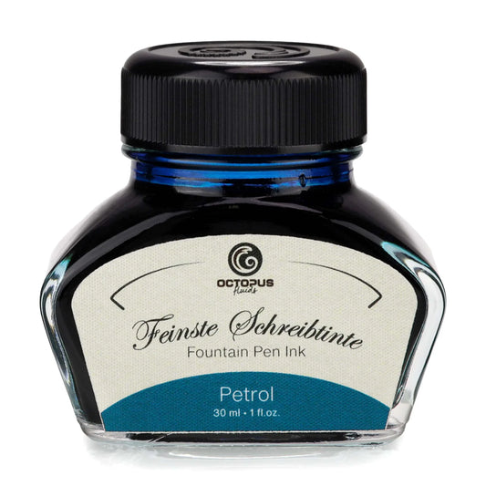 Octopus Fluids Fountain Pen Ink - 30 ml Bottle - Petrol Blue - Made in Germany